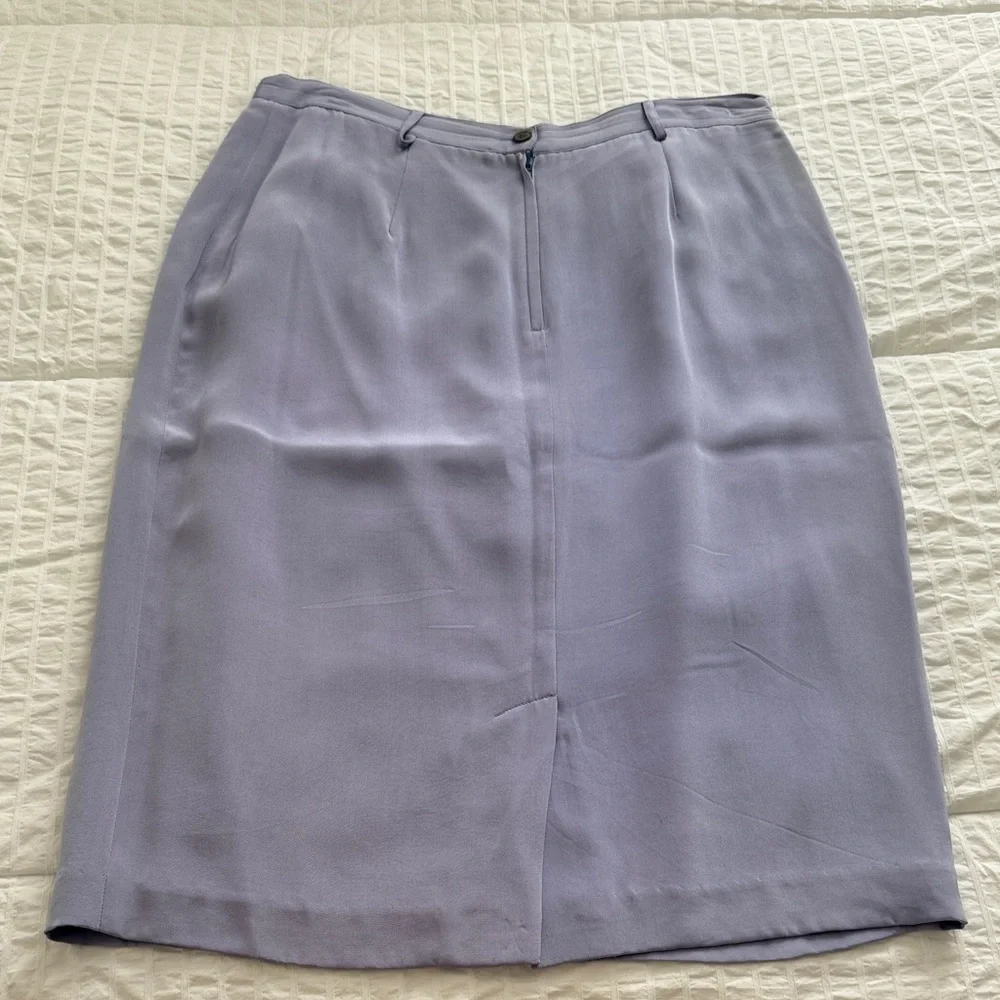 Classic Silk Lavender Pencil Skirt